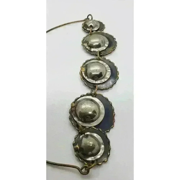 Vintage MCM Necklace Choker Brutalist Primitive Silver Copper Bronze Artist Made - Picture 4 of 8